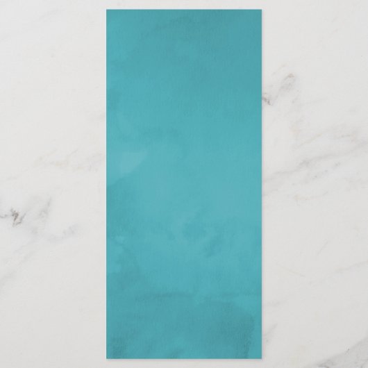 Menu Tropische bruiloft Turquoise en Coral (Achterkant)