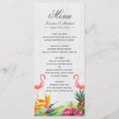 Menu Tropische Floral Flamingo Pineapple Weddensch (Voorkant)