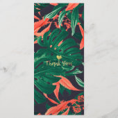 Menu Tropische Floral & Gold Foil Lijst Wedding (Achterkant)