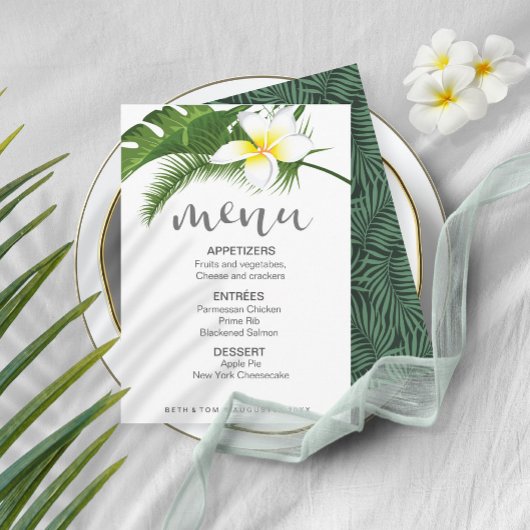 Menu Tropische Floral Wedding ID475