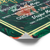 Menu Tropische Floral Wedding Signature Drink Poster (Hoek)