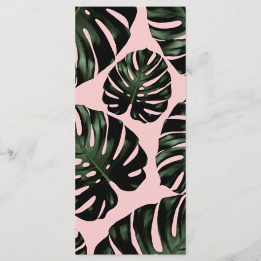 Menu Tropische groen-bestemming bruiloft (Achterkant)