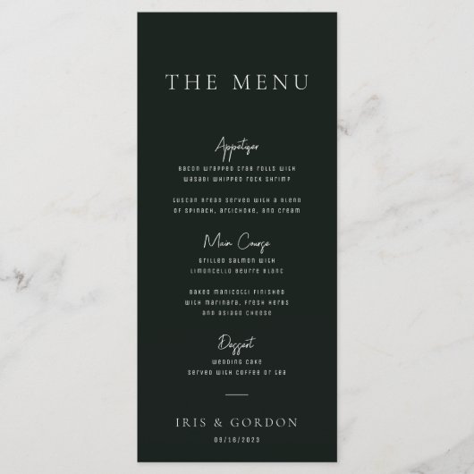 Menu Tropische groen-bestemming bruiloft (Voorkant)