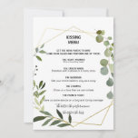 Menu Tropische groene bladeren<br><div class="desc">Dit tropische groene blad kissingmenu is perfect voor een eenvoudige trouwreceptie. Het ontwerp is voorzien van met de hand geschilderde,  mooie groene bladeren,  die een gouden geometrische lijst bijbrengen.</div>