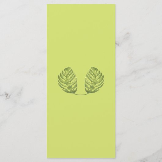 Menu Tropische groene en Blush Wedding (Achterkant)