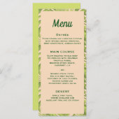 Menu Tropische groene en Blush Wedding (Voorkant / Achterkant)