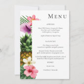 Menu Tropische Hawaiian Floral - Wit Kaart (Voorkant)