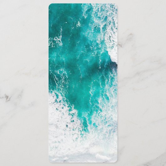 Menu Tropische kuststrook Beach Wedding Buffet (Achterkant)