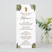 Menu Tropische Leaves Pineapple Luau Styled Weddin (Staand voorkant)