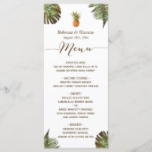 Menu Tropische Leaves Pineapple Luau Styled Weddin (Voorkant)