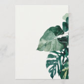 Menu Tropische monstera Green Foliage Wedding (Achterkant)