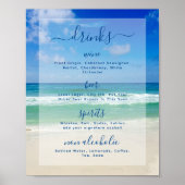 Menu Tropische oceaangolven Photo Beach Bar Drinke Poster (Voorkant)