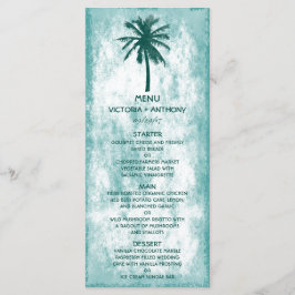 Menu Tropische palmbomen strandbruiloft