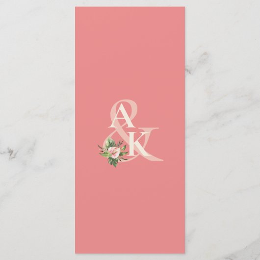 Menu Tropische Plumeria & Flamingo Lily (Achterkant)