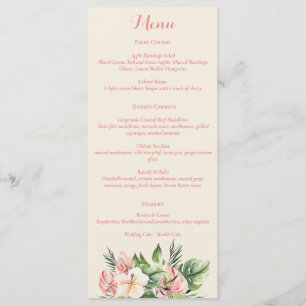 Menu Tropische Plumeria & Flamingo Lily