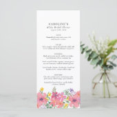 Menu Tropische roze Floral Aloha (Staand voorkant)
