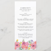 Menu Tropische roze Floral Aloha (Voorkant)