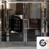 Menu Tropische Rozen Services Raamsticker (Kantoordeur)