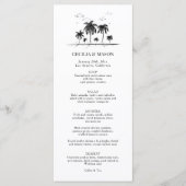 Menu Tropische strandpalm Weddenschap (Voorkant)