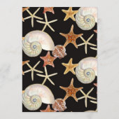 Menu Tropische strandschaal Zeester Nautilus Zomer (Achterkant)