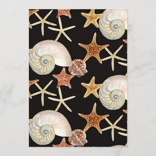 Menu Tropische strandschaal Zeester Nautilus Zomer (Achterkant)