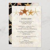 Menu Tropische strandschaal Zeester Nautilus Zomer (Voorkant / Achterkant)