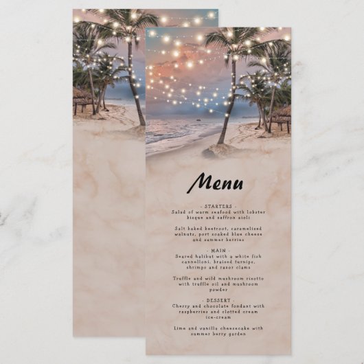 Menu Tropische  stransport (Voorkant / Achterkant)