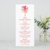 Menu Tropische Sunset Palm Tree Beach Weddenschap (Staand voorkant)