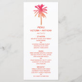 Menu Tropische Sunset Palm Tree Beach Weddenschap (Voorkant)