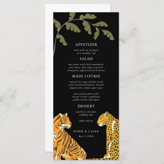 Menu Tropische Wilde Katten Weddenschap (Voorkant / Achterkant)