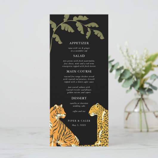 Menu Tropische Wilde Katten Weddenschap (Staand voorkant)