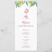 Menu Tropische zomerroze Baby shower (Voorkant)