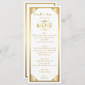Menu Trouwen, menu vergadering, grote Gatsby, wit, (Voorkant / Achterkant)