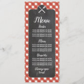 Menu Trouwkaarten Red Gingham Chalk BBQ (Voorkant)