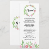 Menu Trouwreceptie Cactus Fiesta Mexicaanse Menu's Kaart (Voorkant / Achterkant)