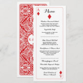 Menu Trouwreceptie Diamond Speelkaarten Aas Kaart (Voorkant / Achterkant)