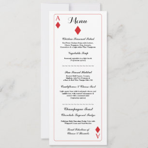 Menu Trouwreceptie Diamond Speelkaarten Aas Kaart