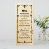 Menu Trouwreceptie Gotisch Frame Halloween Kaart (Staand voorkant)
