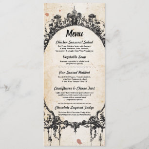 Menu Trouwreceptie Gotische Frame Halloween Kaart