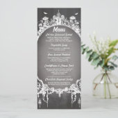 Menu Trouwreceptie Gotische Lijst Halloween (Staand voorkant)