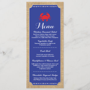 Menu Trouwreceptie Krab Kookstrand Kaart