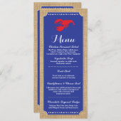 Menu Trouwreceptie Kreeft Koken Kreeft Strand Kaart (Voorkant / Achterkant)