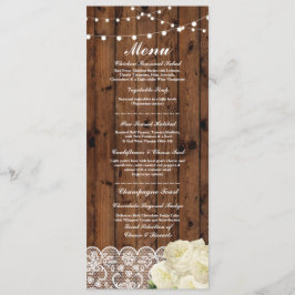 Menu Trouwreceptie Rustic Hout Kant Kaarten