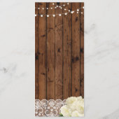 Menu Trouwreceptie Rustic Hout Kant Kaarten (Achterkant)
