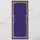 Menu Trouwreceptie Rustic Jaren 20 Navy Art Deco (Achterkant)