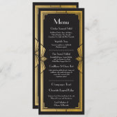 Menu Trouwreceptie Rustiek 1920 Art Deco Kaart (Voorkant / Achterkant)