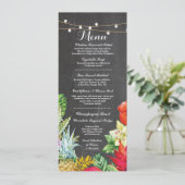 Menu Trouwreceptie Rustiek Krijt Aloha Kaarten (Staand voorkant)