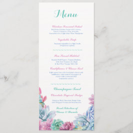 Menu Trouwreceptie Rustiek Pastel Succulenten
