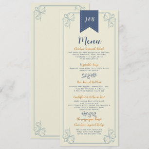 Menu Trouwreceptie Rustieke Bibliotheek boeken Men Kaart
