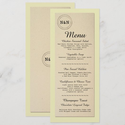 Menu Trouwreceptie Rustieke Bibliotheek boeken Men Kaart (Voorkant / Achterkant)